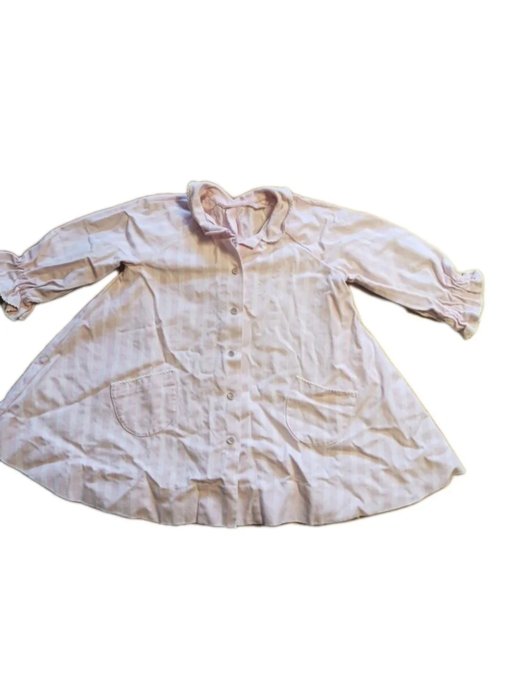 Vintage Girls Pink Striped Spring Jacket Handmade Cotton Small